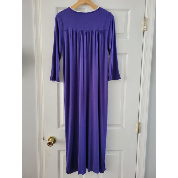 Eileen West Womens Modal Blue white nightgown shift size Small sleepwear sleep - Picture 6 of 8